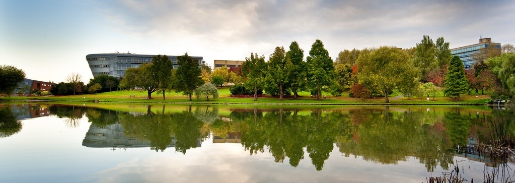 University of Surrey Lake and Duke of Kent Building