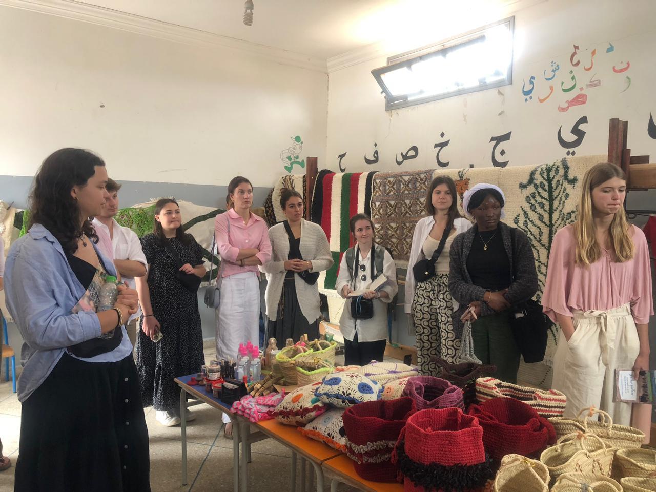 Savannah Hundley and peers visiting women's cooperative in Morocco