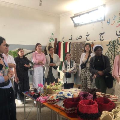 Savannah Hundley and peers visiting women's cooperative in Morocco